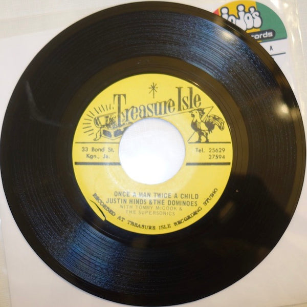 ジャマイカ7” Justin Hinds, Dominoes /  Teach The Youth / Windfall NONE TREASURE ISLE /00080 CarryGoBringComeSide2_grande.